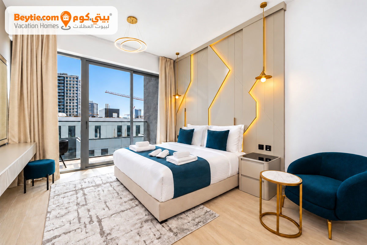 A Stylish Furnished 1BR with Balcony in Prime Gardens, Arjan